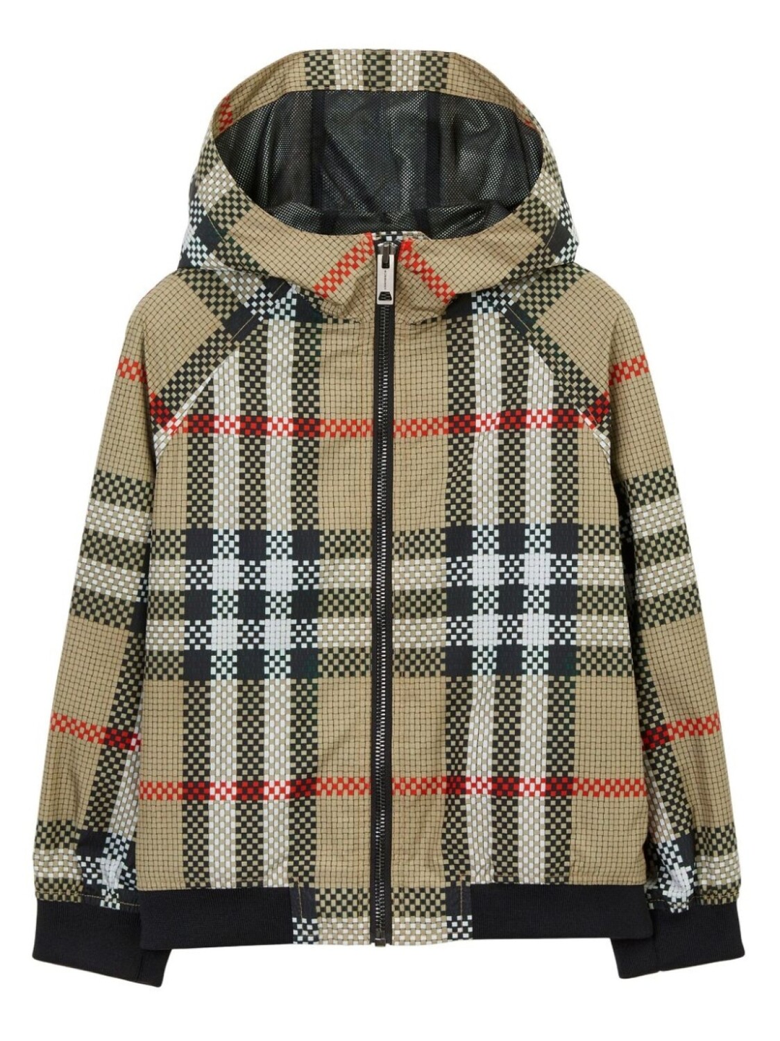 

Burberry Kids куртка в клетку с капюшоном, нейтральный цвет