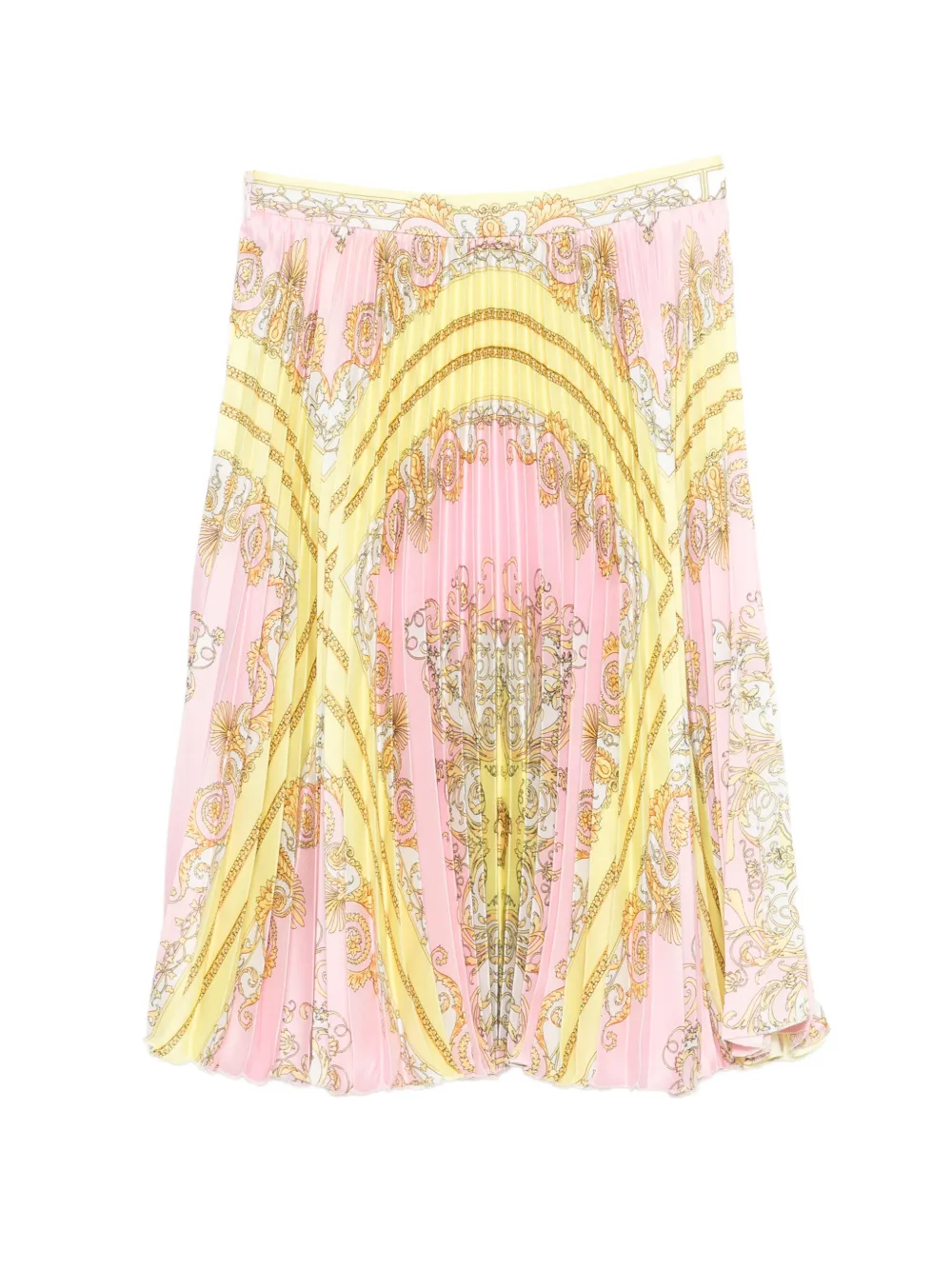 Плиссированная юбка с принтом Versace Kids, розовый — фото 2