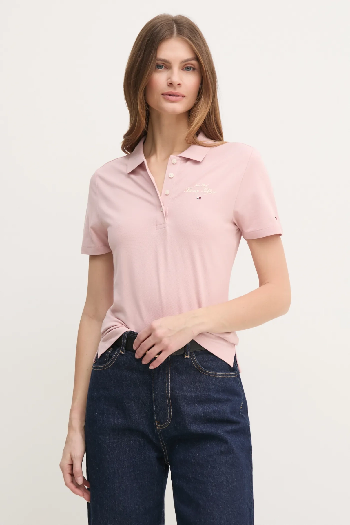 

Поло Tommy Hilfiger, розовый