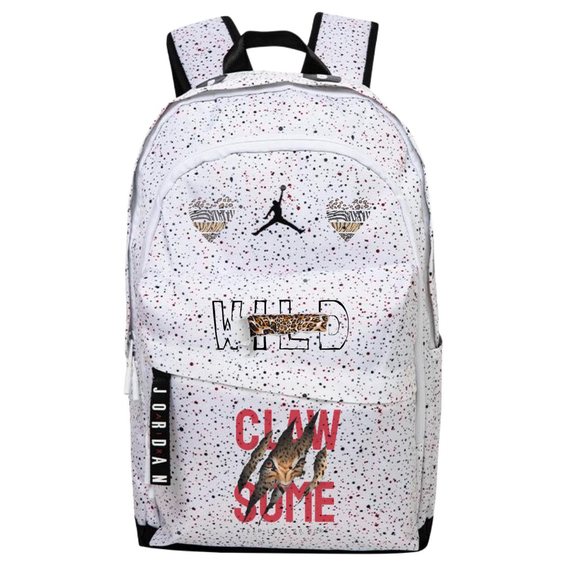 

Jordan Полиэстеровый рюкзак унисекс белый, Leopard