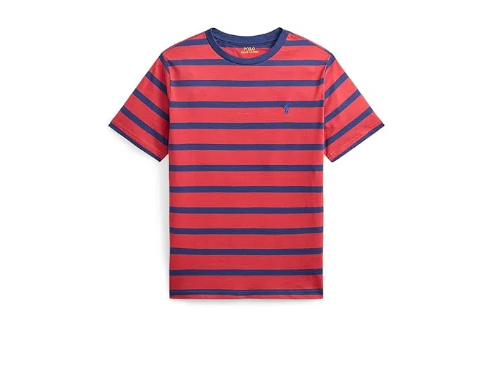 Футболка поло из хлопка с полосками Polo Ralph Lauren Kids, Nantucket Red/Light Navy