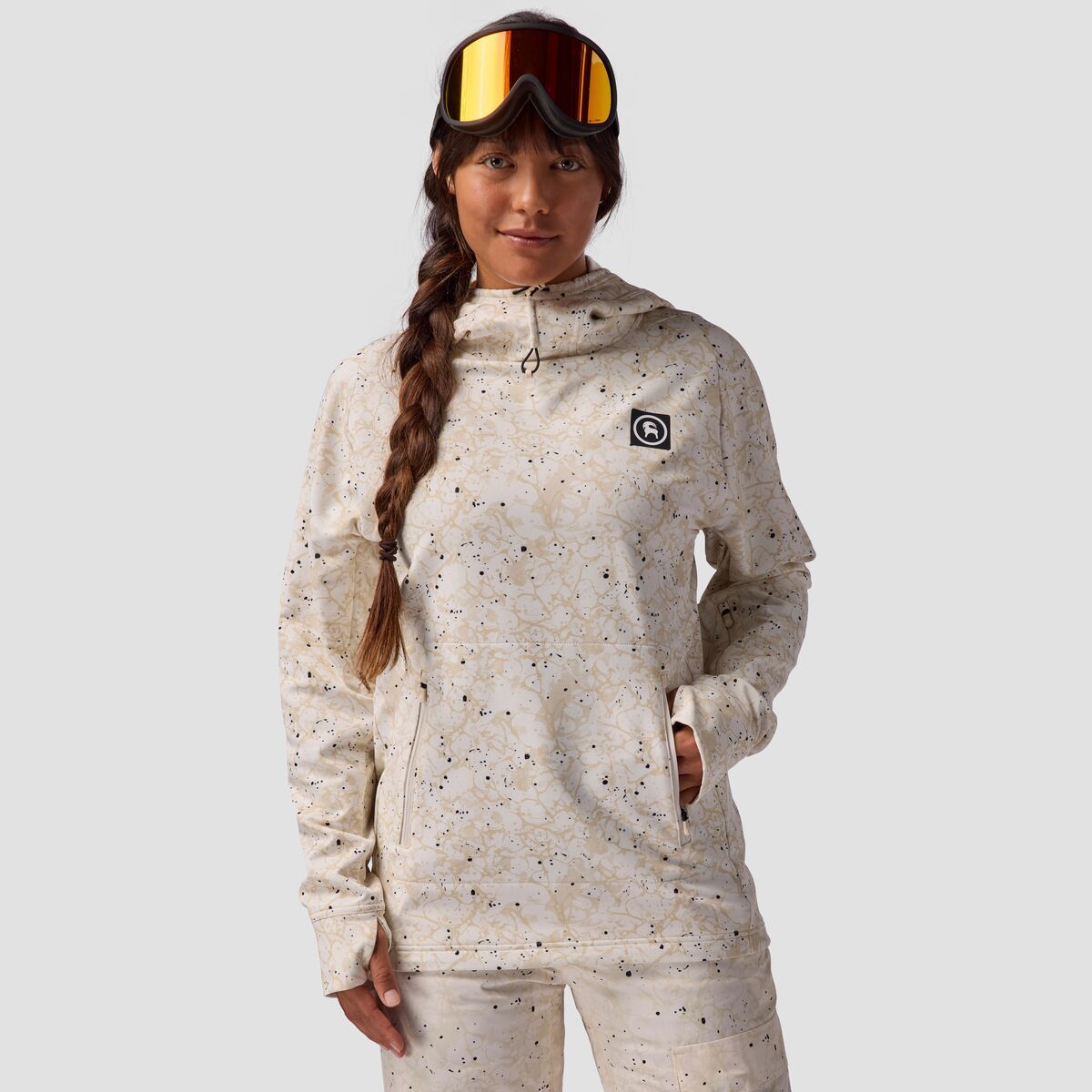 

Куртка-худи из флиса с мягкой мембраной Backcountry, цвет egret zastrugi print