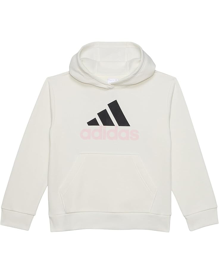 

Пуловер adidas Kids Long Sleeve Essential Hooded Graphic Pullover(Big Kid), цвет Off White