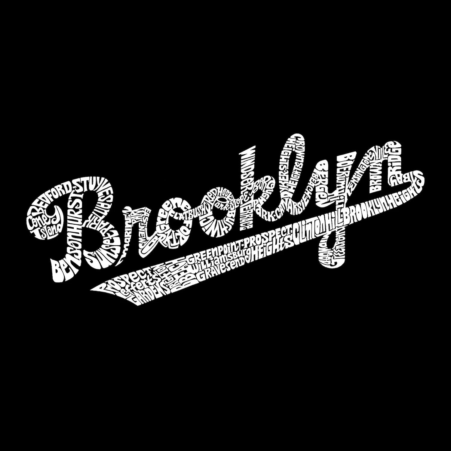 

Brooklyn Neighborhoods — мужская толстовка с круглым вырезом Word Art LA Pop Art