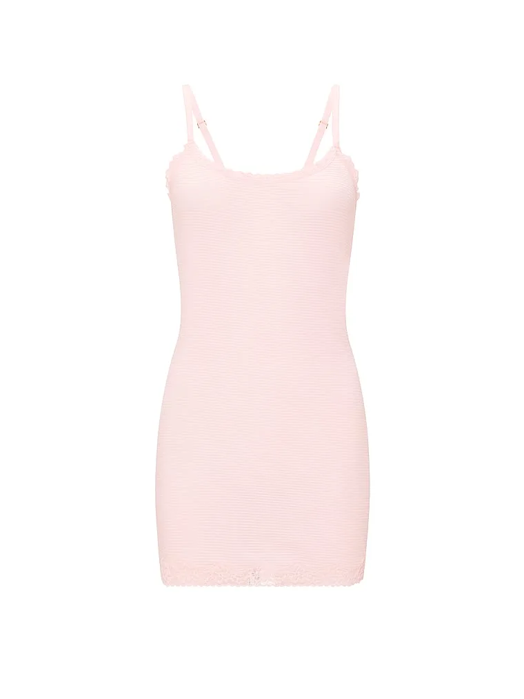Хлопковое платье-комбинация в полоску с тенями Victoria'S Secret, Angel Pink — фото 3