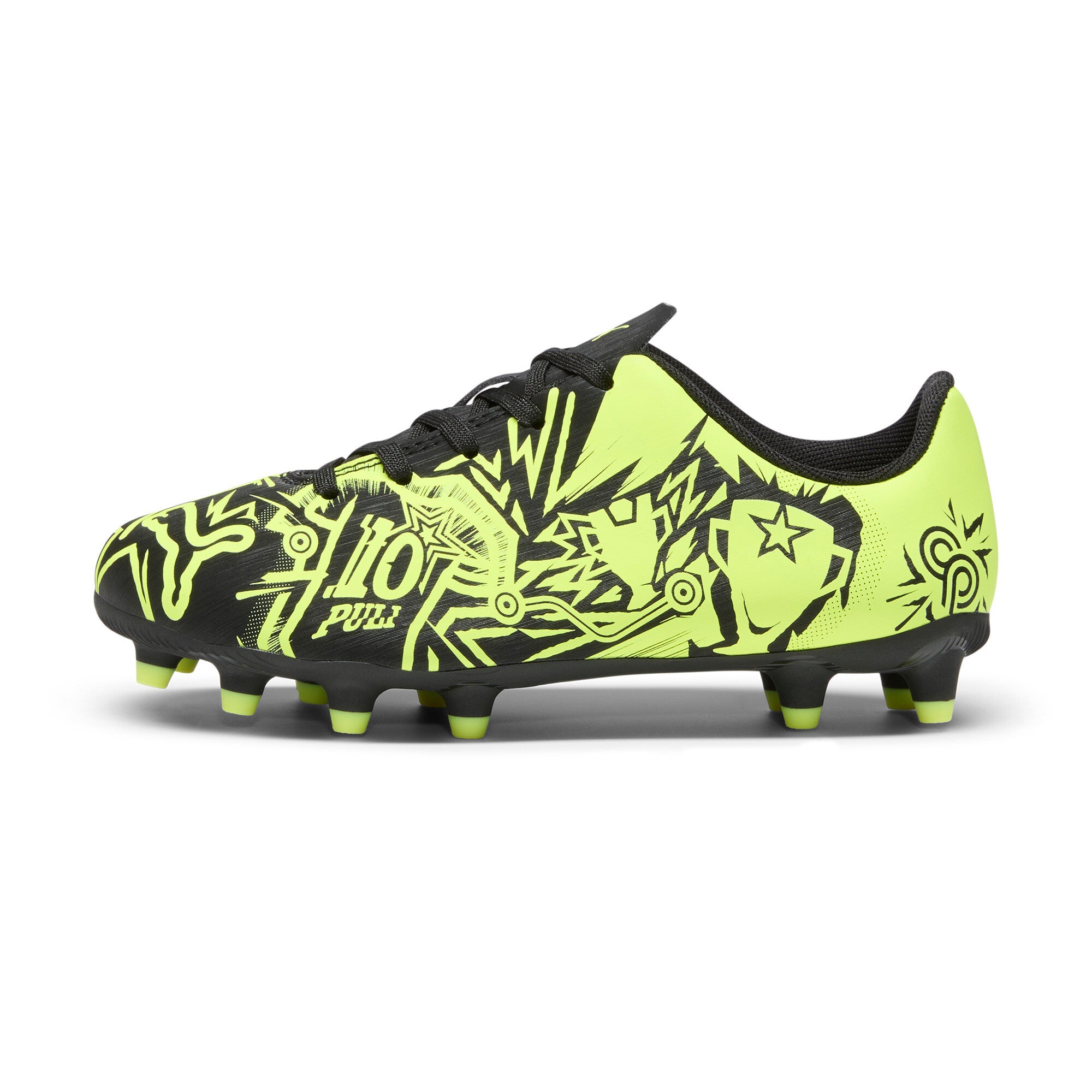 

Футбольные бутсы PUMA x CHRISTIAN PULISIC TACTO II для твердого грунта/искусственного грунта, цвет black/electric lime