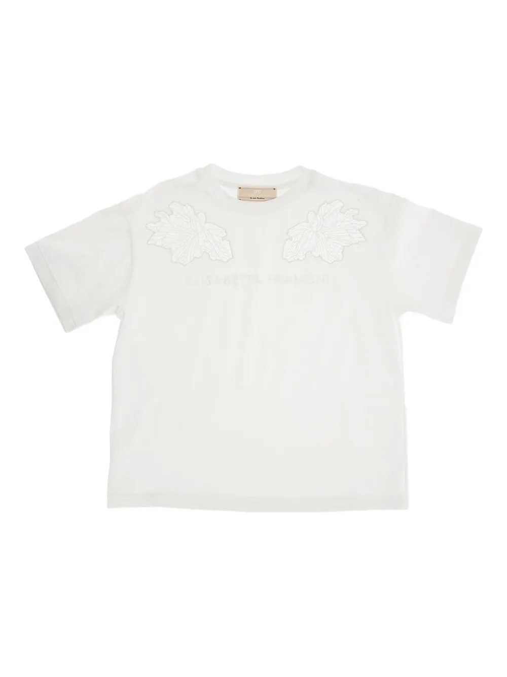 

Футболка с цветочной вышивкой Elisabetta Franchi Kids, белый