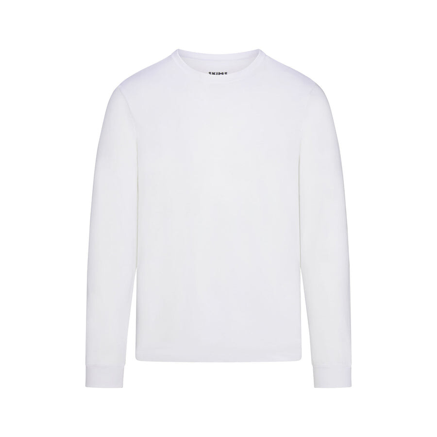 

Мужская классическая футболка с длинным рукавом SKIMS Skims Cotton, цвет Chalk