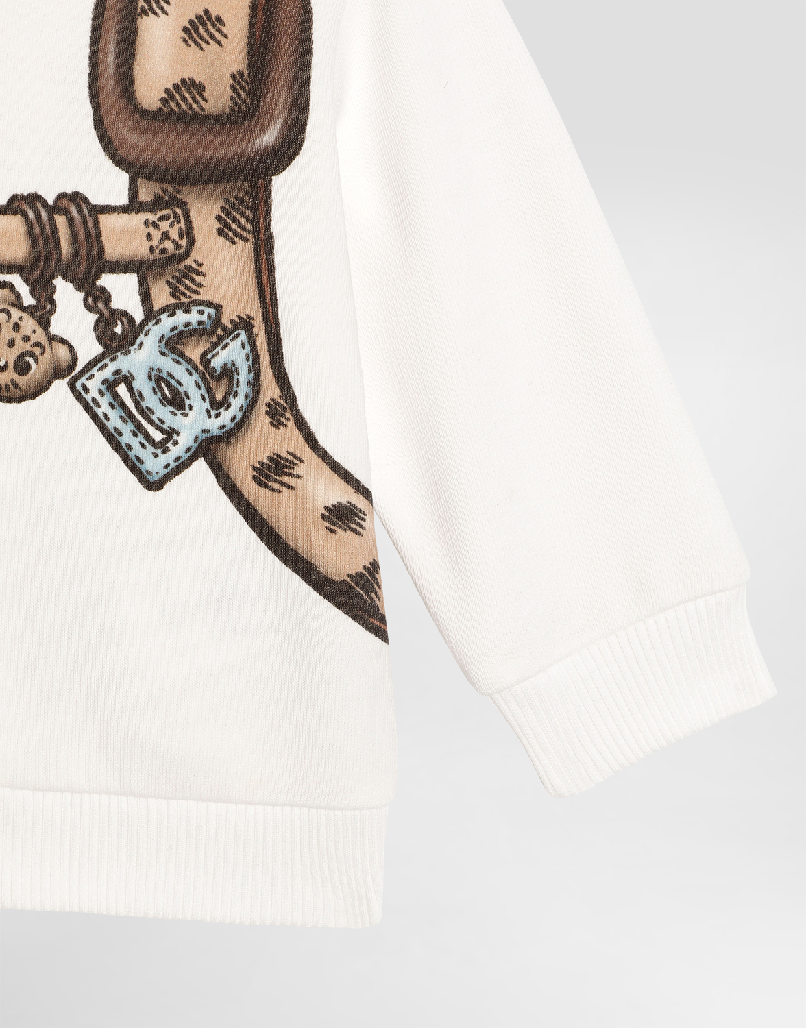 Толстовка на молнии с принтом, рюкзаком и нашивкой DG Dolce&Gabbana, белый — фото 4