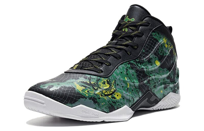 Кроссовки QIAODAN Vintage Basketball Shoes Men Mid-top Black, черный — фото 2