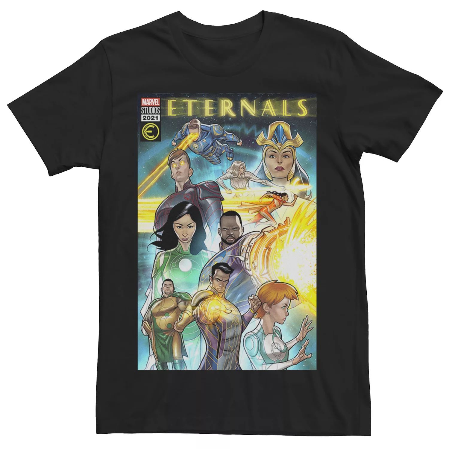 

Мужская красочная футболка с обложкой комиксов Marvel Eternals Licensed Character