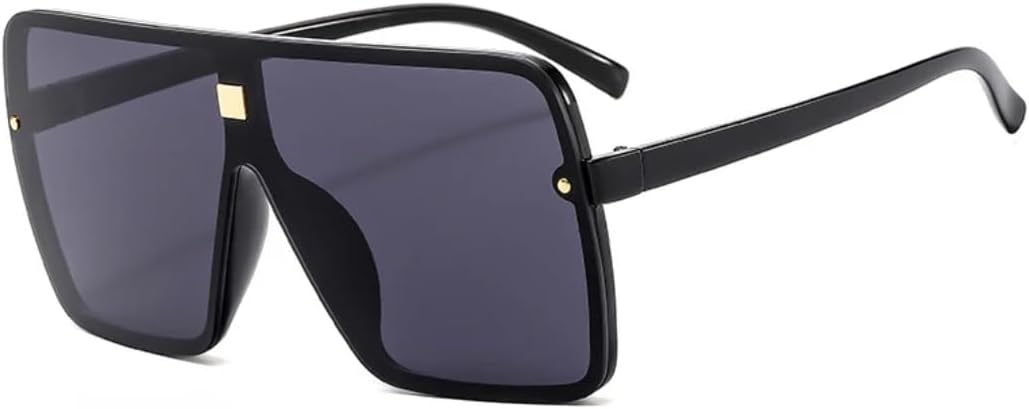 

Роскошные солнцезащитные очки большого размера в квадратной оправе для женщин, в стиле панк, модные для мужчин, трендовые для активного отдыха и спорта, с защитой от УФ-излучения UV400 TVTBBVV, Black Gray