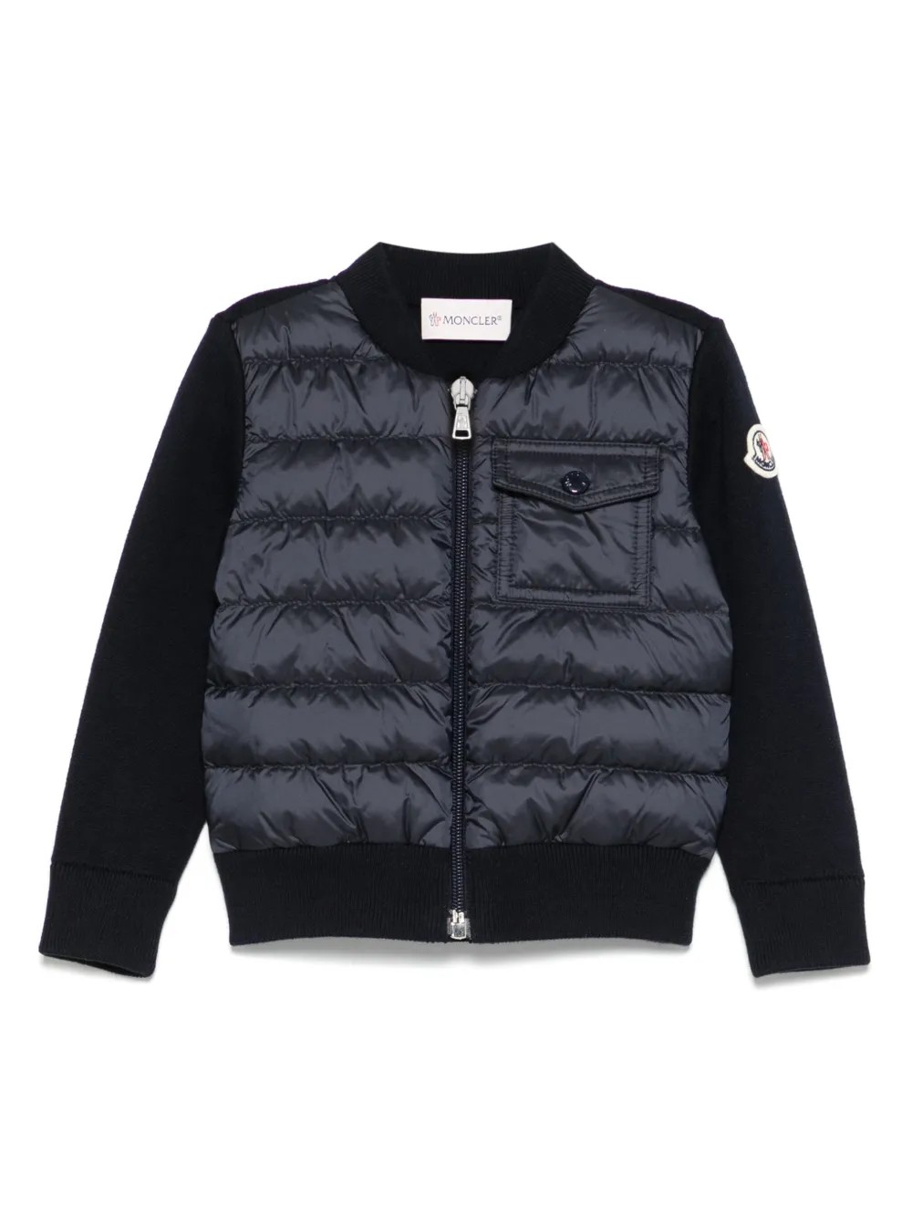 

Пуховик с нашивкой Moncler Enfant, синий