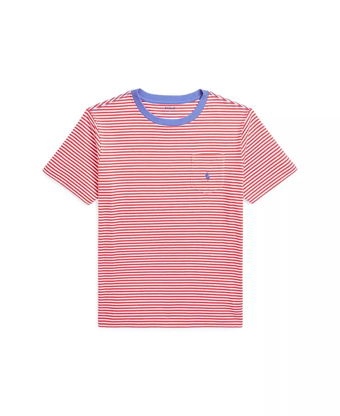 

Футболка с карманом и полосками Big Boys Polo Ralph Lauren, красный