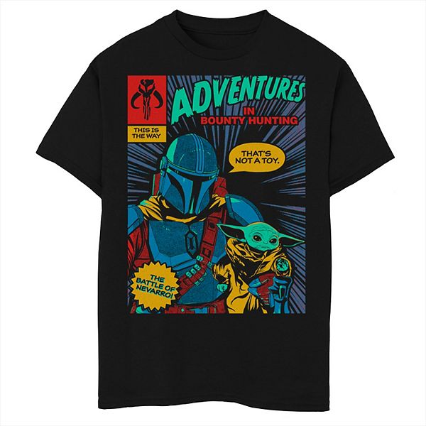 

Футболка с принтом The Mandalorian Adventures in Bounty Hunting для мальчиков 8-20 Husky Star Wars