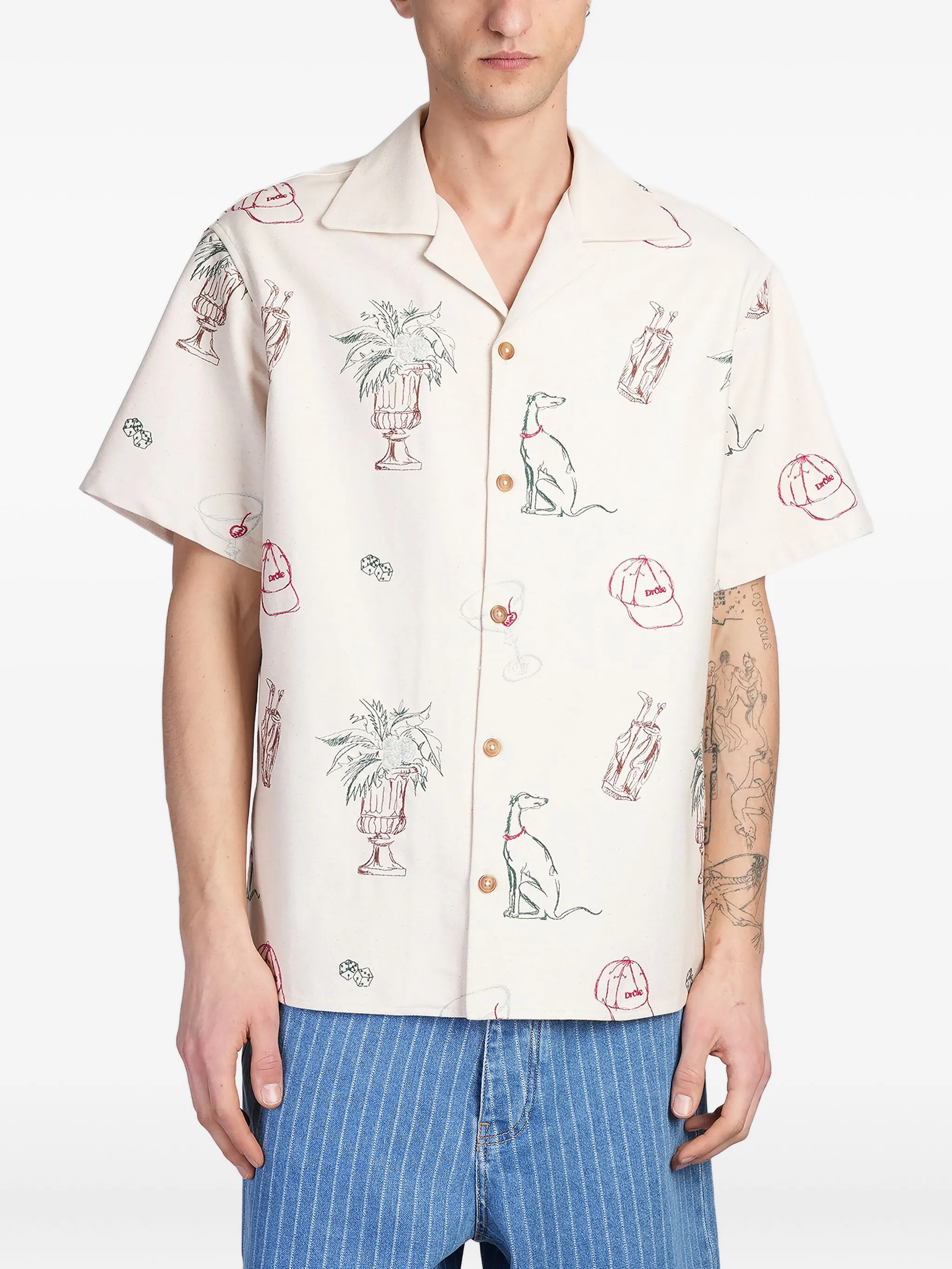 

Рубашка на пуговицах Drôle De Monsieur, бежевый