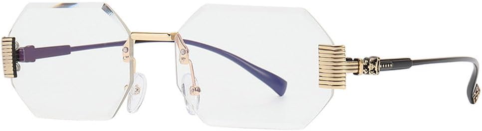 

Винтажные маленькие прямоугольные солнцезащитные очки без оправы для женщин и мужчин, модные, роскошные, трендовые, дорожные, металлические солнцезащитные очки для женщин HVTVTLA, Clear