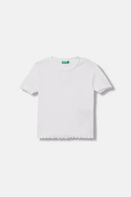 Футболка хлопок с эластаном United Colors of Benetton, белый