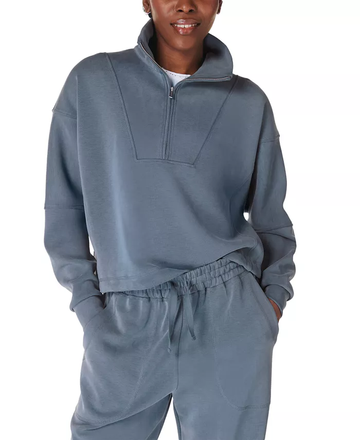 

Женская толстовка с воротником-воронкой и молнией 1/2 Sweaty Betty, синий