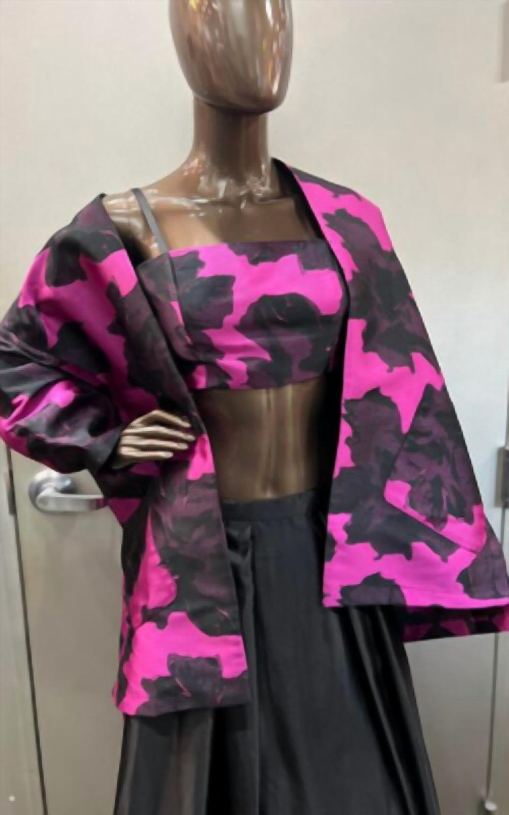 

Комплект бандо и жакета Zinzane Abstract Floral в цвете маджента/черный