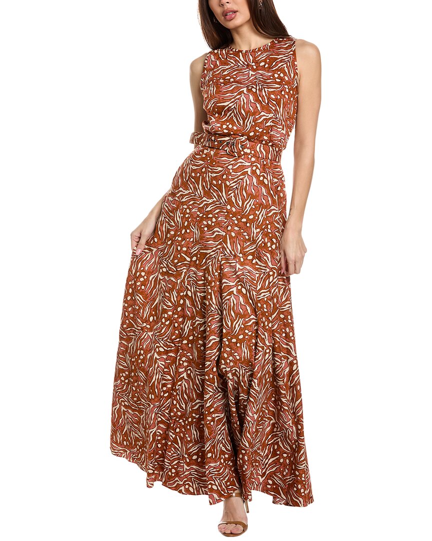 

Платье макси из льняной смеси Diane von Furstenberg Elliot, цвет multi