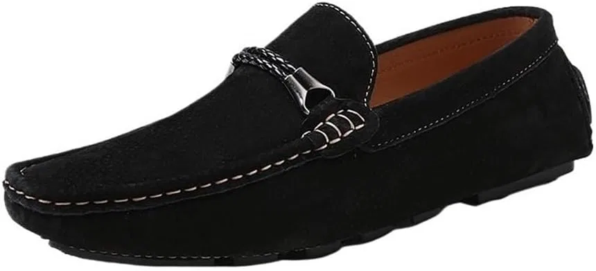 Лоферы мужские из замши, кожа, Black DHFIRUFSHLO