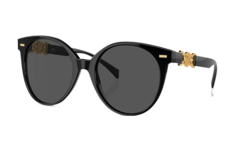 

VERSACE Круглые солнцезащитные очки серые, Black