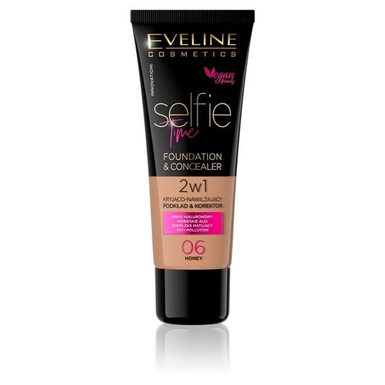 

Тональный крем и консилер 2в1 Eveline Cosmetics Selfie Time, 06 honey