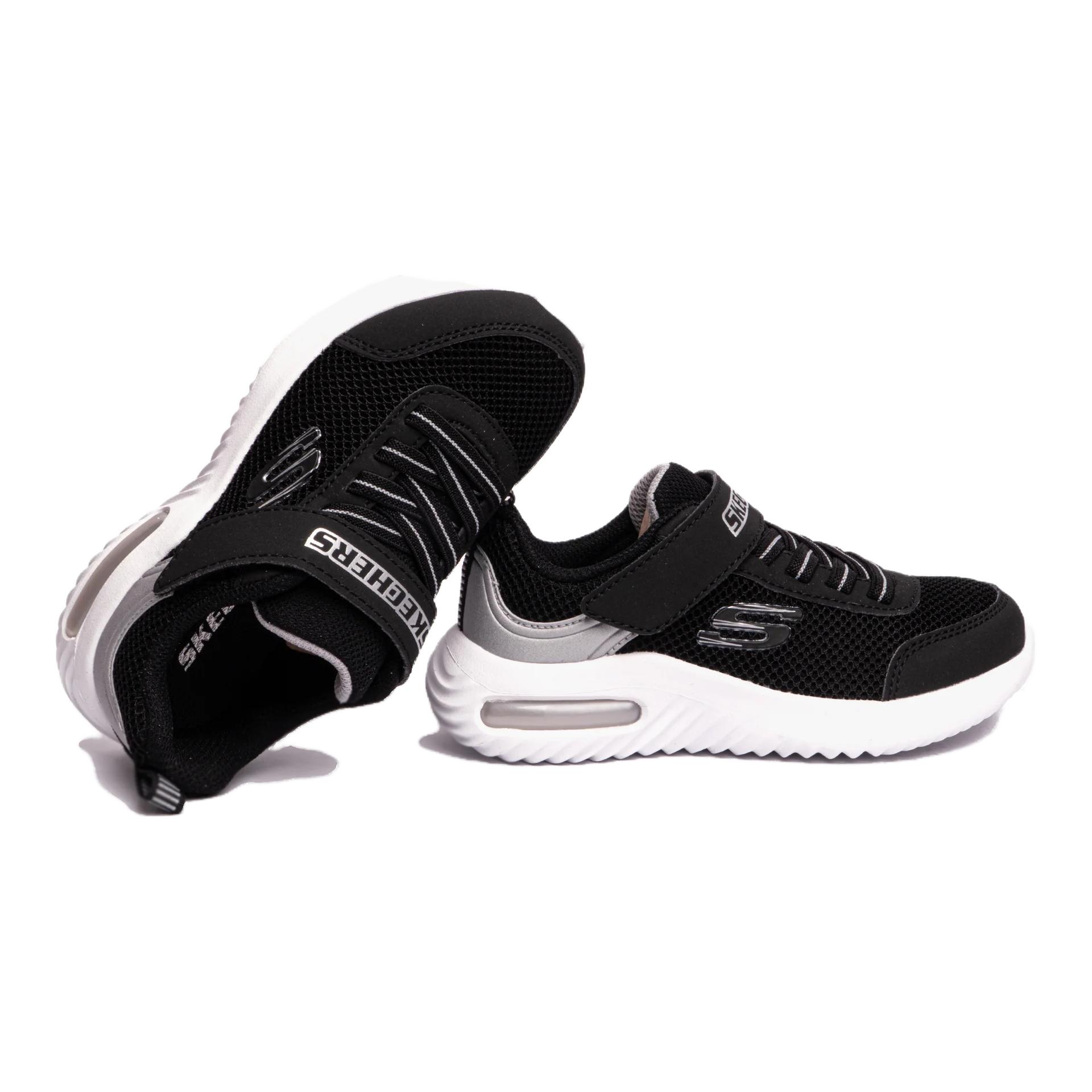 Skechers Kids Кроссовки для бега для мальчиков, прочные, дышащие, с низким верхом, черные, серебристые — фото 3