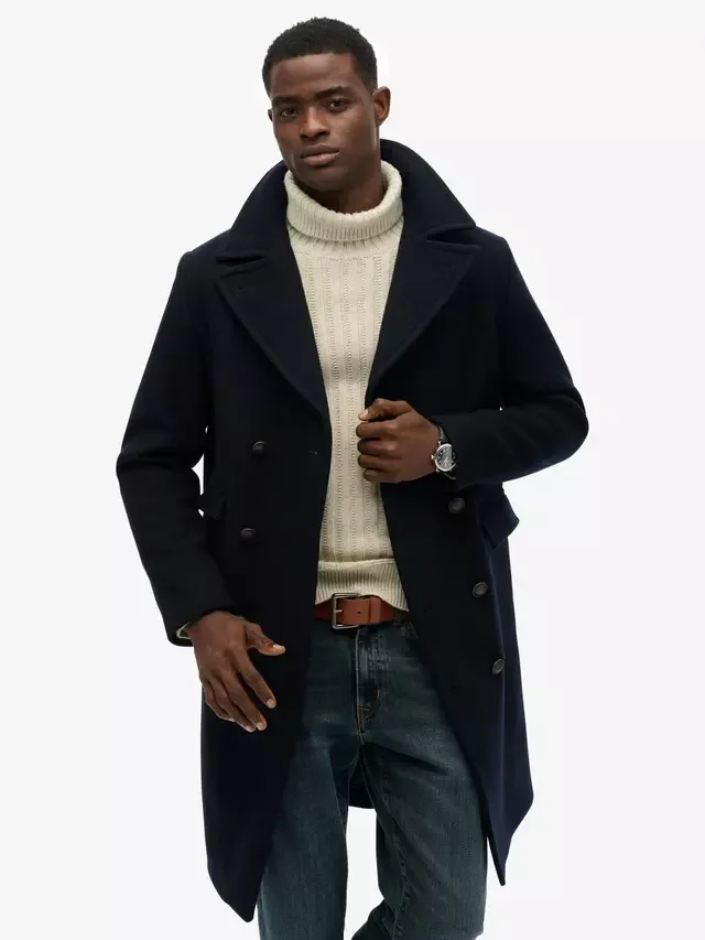 Пальто-бушлат из шерстяной смеси Superdry