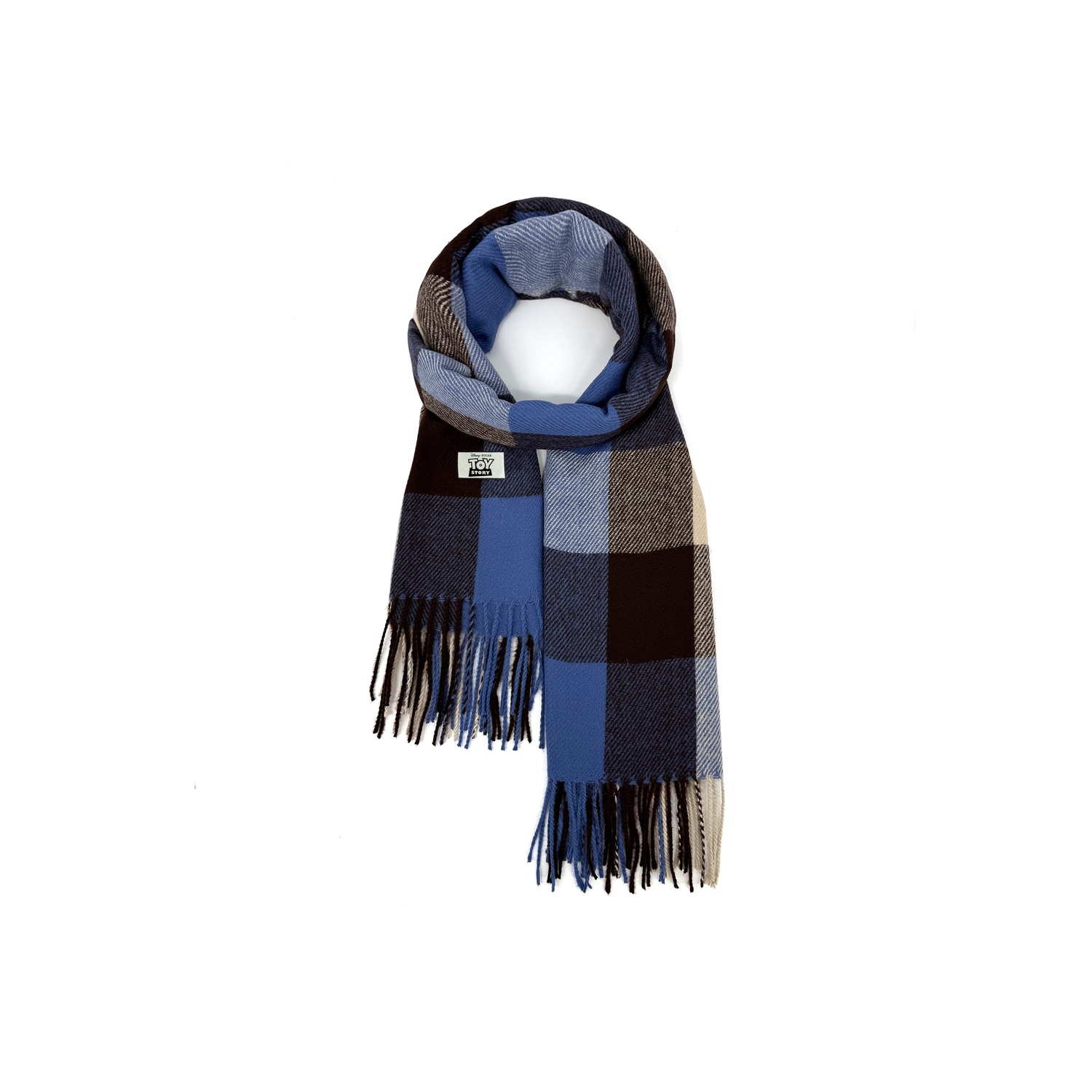 

Disney Вязаный шарф унисекс, Blue Beige Plaid