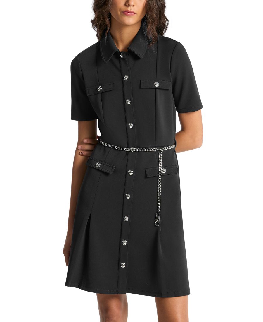 

Женское мини-платье Michael Kors с множеством карманов и воротником Michael Kors, Black