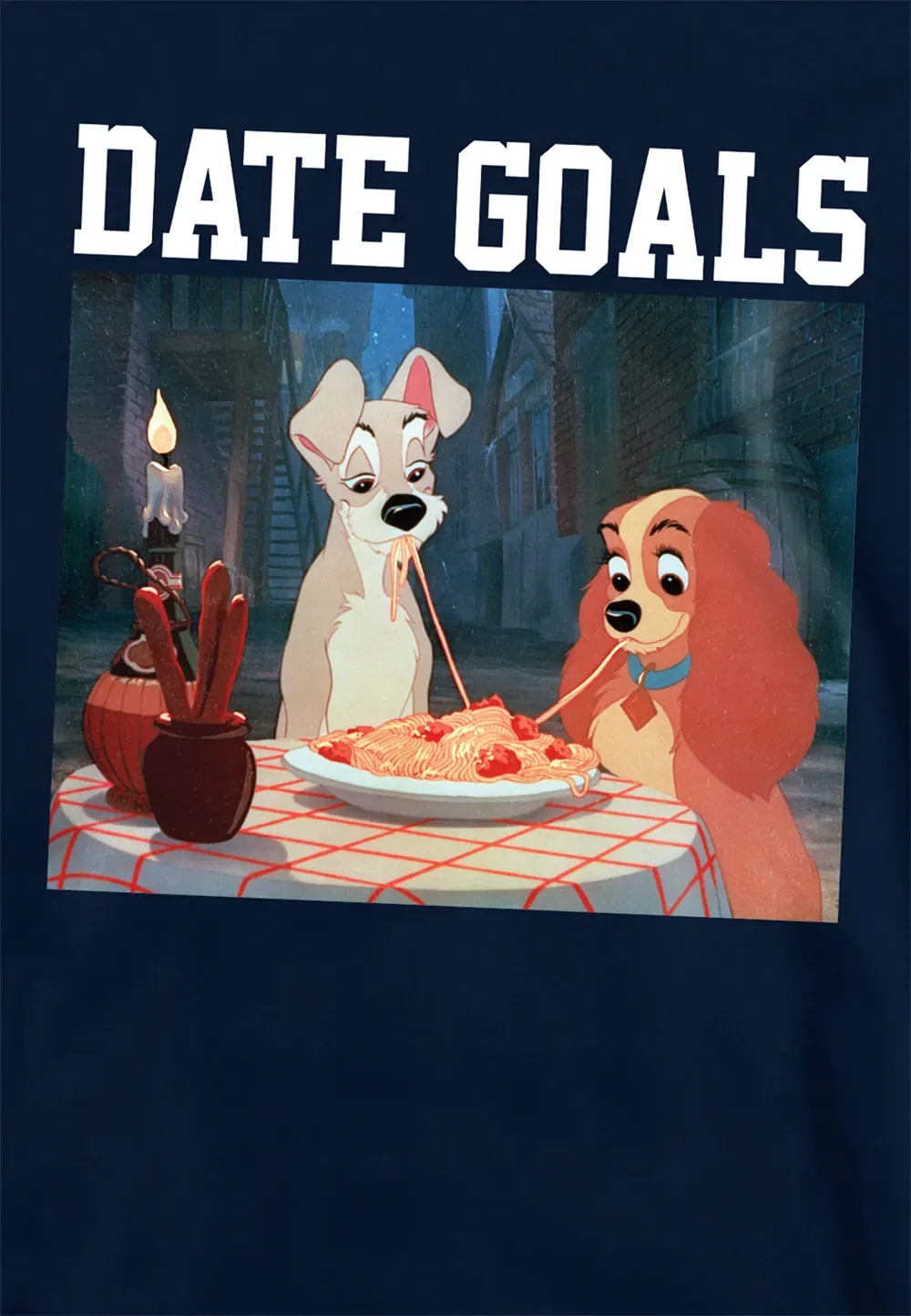 Детский худи с принтом Lady and the Tramp Disney, темно-синий — фото 2