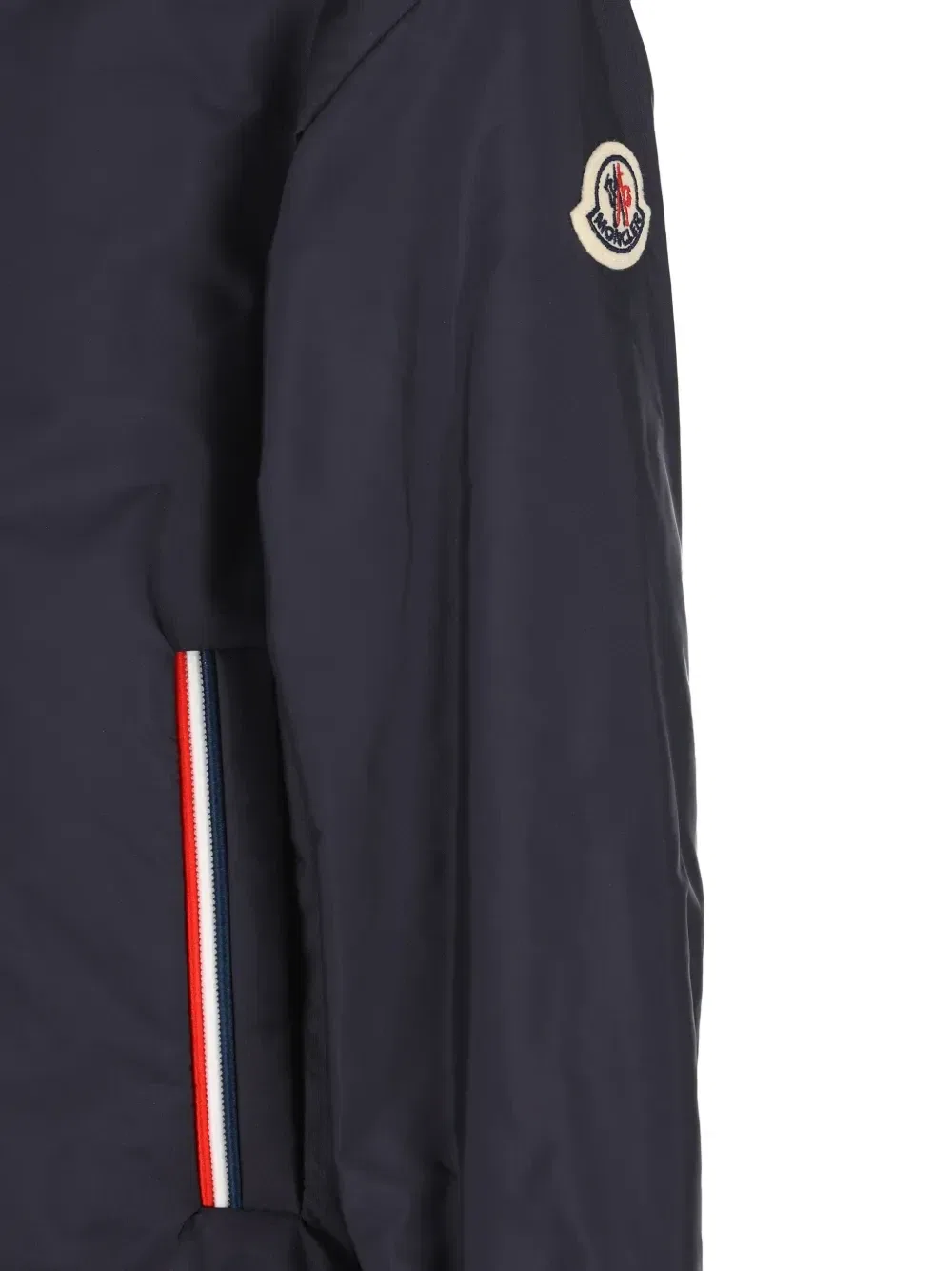 Куртка с капюшоном, отделанная полосками Moncler Enfant, синий — фото 4