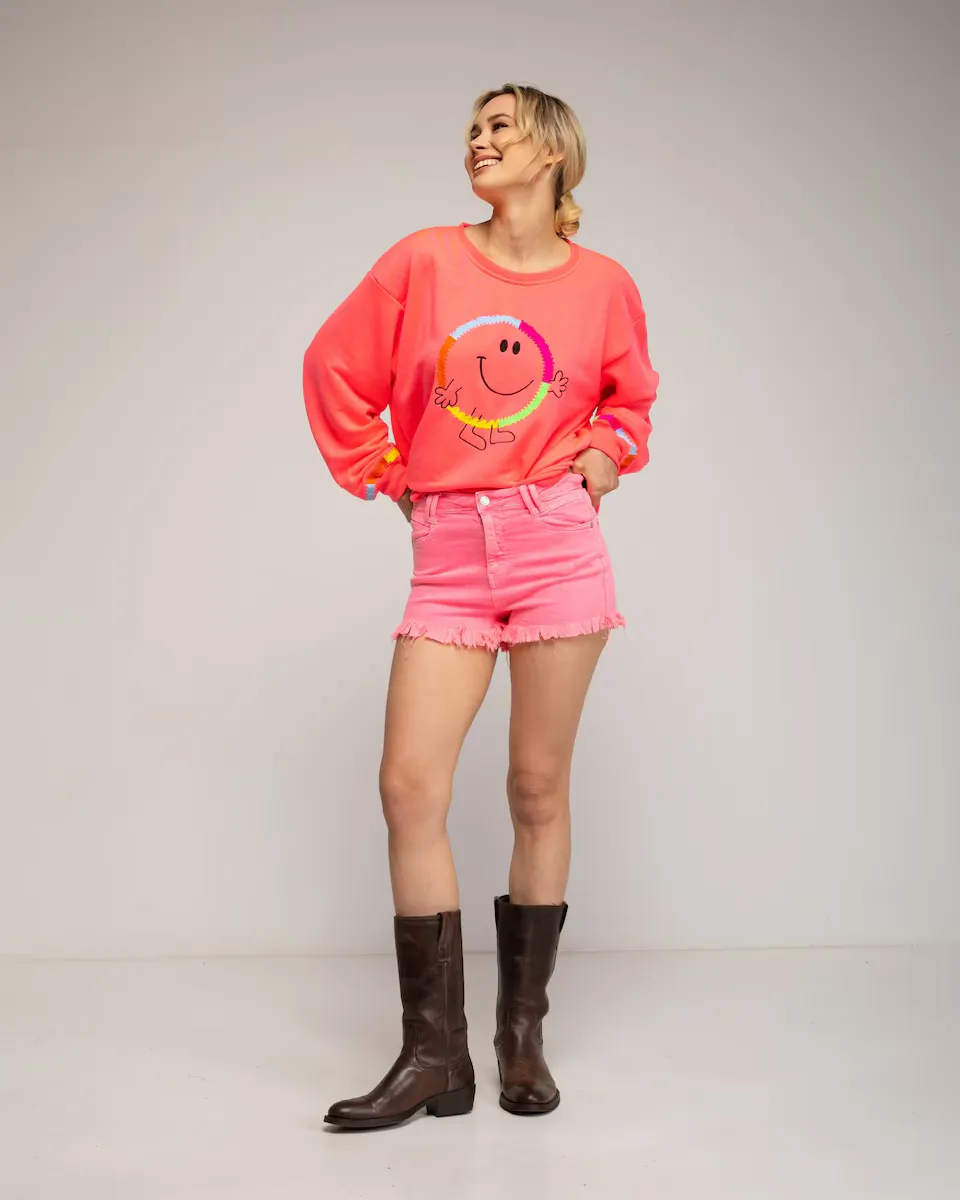 

Женские шорты с высокой талией флуоресцентного цвета Tantra, фуксия