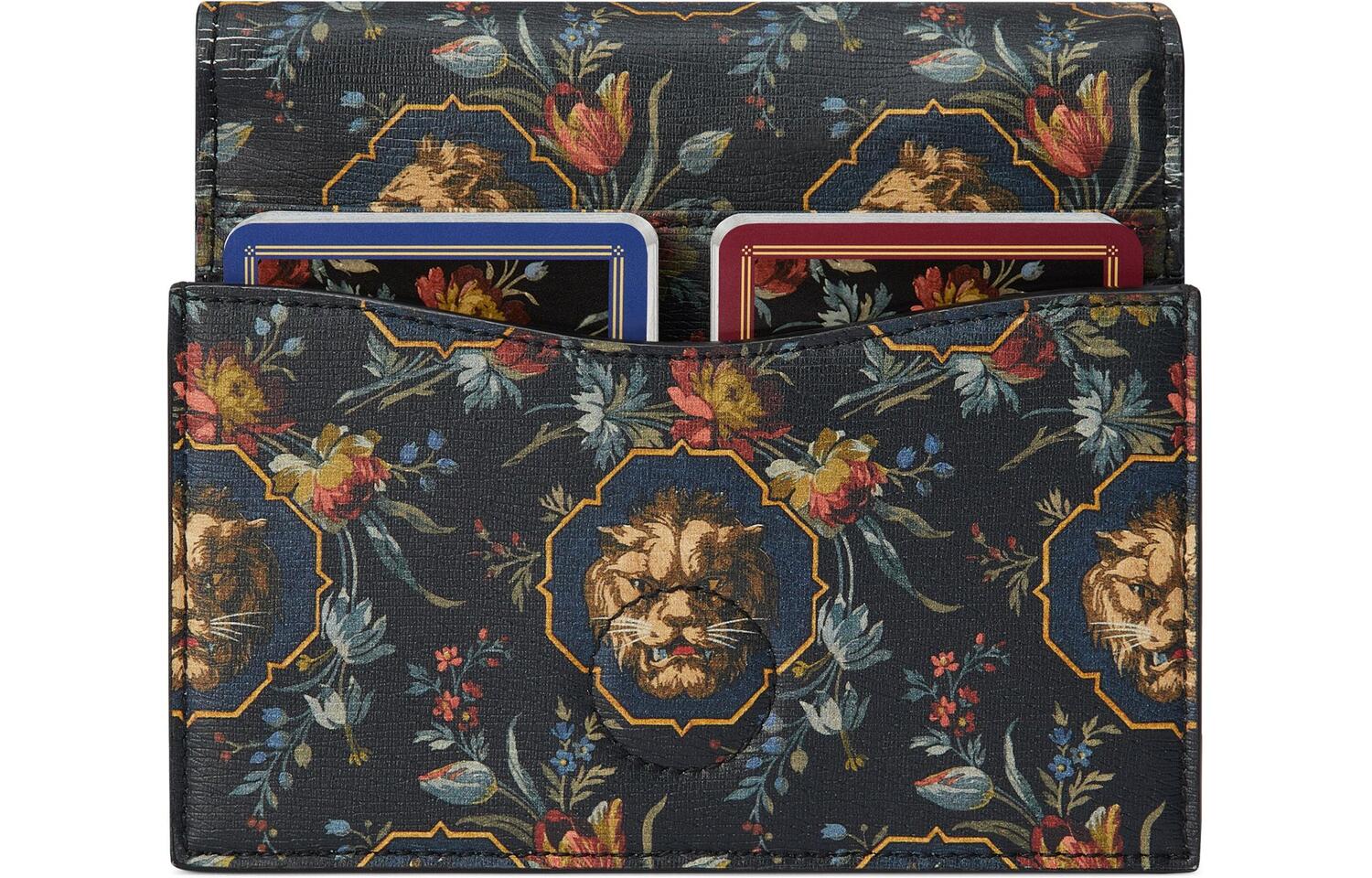 GUCCI Кожаная сумка для покерных карт унисекс черная — фото 3