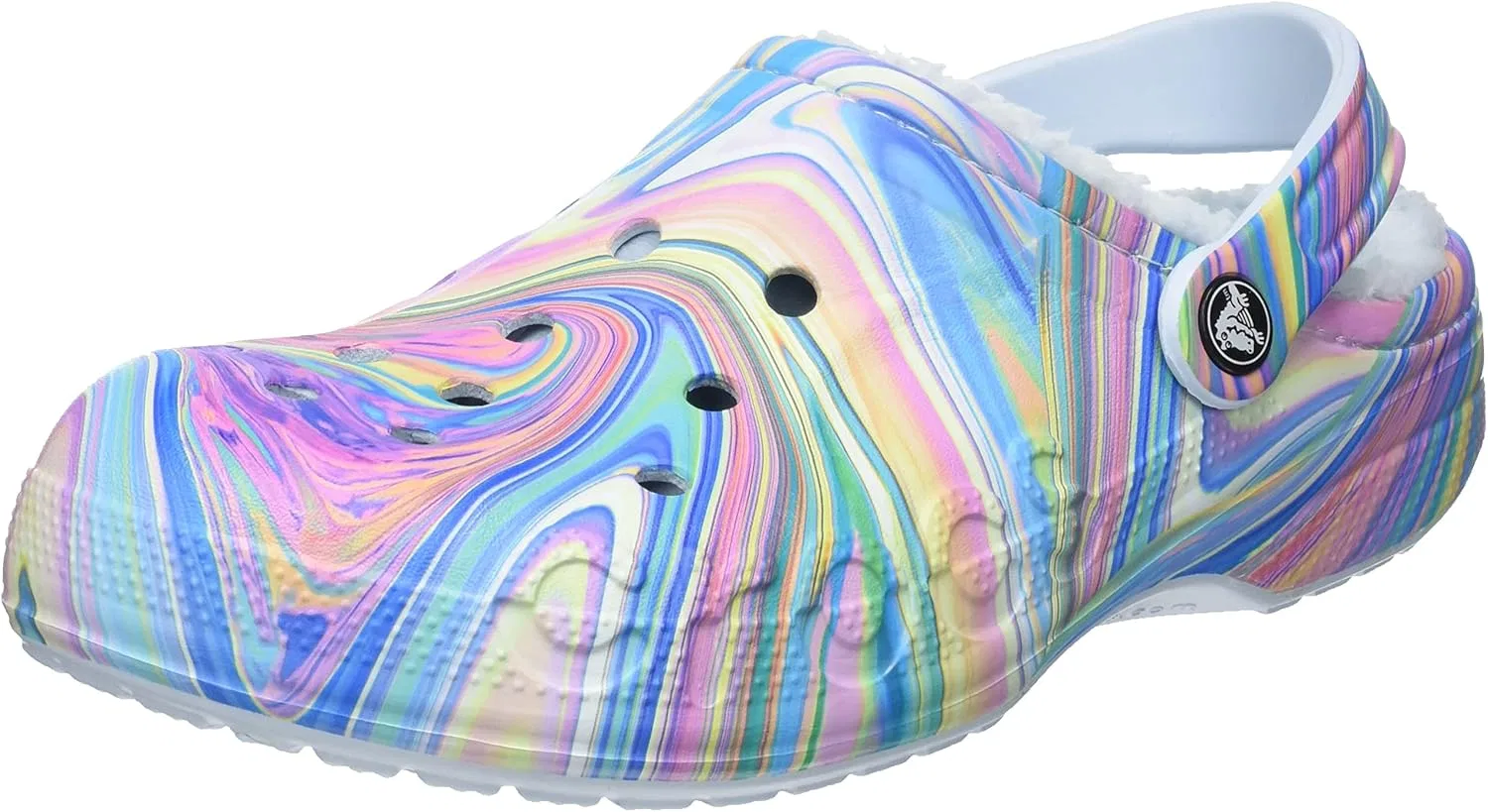 Сабо Crocs унисекс Baya Gefütterter Bedruckter Holzschuh, Mineral Blue Multi