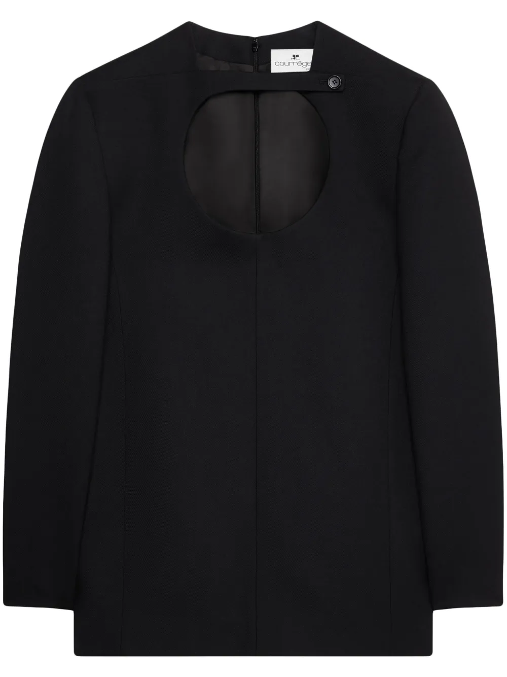 

Платье мини из вирджинской шерсти Courrèges, черный