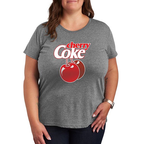 

Футболка с принтом Plus size Cherry Coke Licensed Character, Heather Gray, Красный, Футболка с принтом Plus size Cherry Coke Licensed Character, Heather Gray