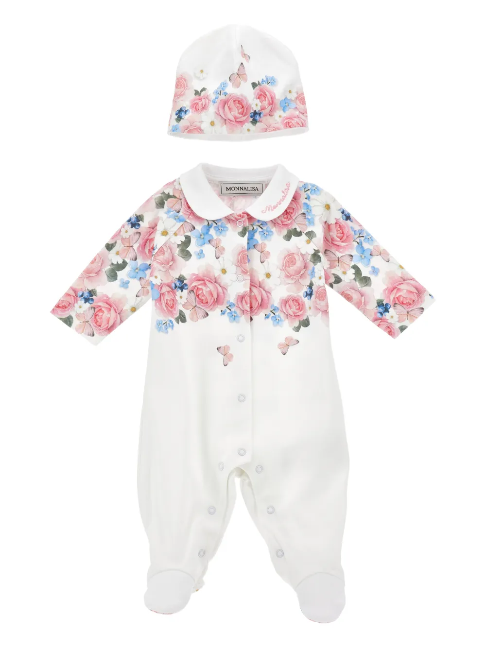 

Комплект для новорожденного с цветочным принтом Monnalisa, белый