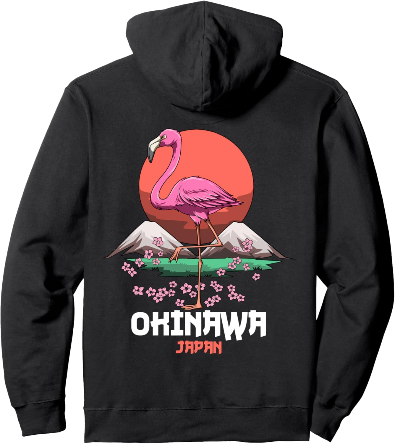 

Худи Okinawa Flamingo Sakura, черное Anime Sakura Okinawa Japan Hoodie