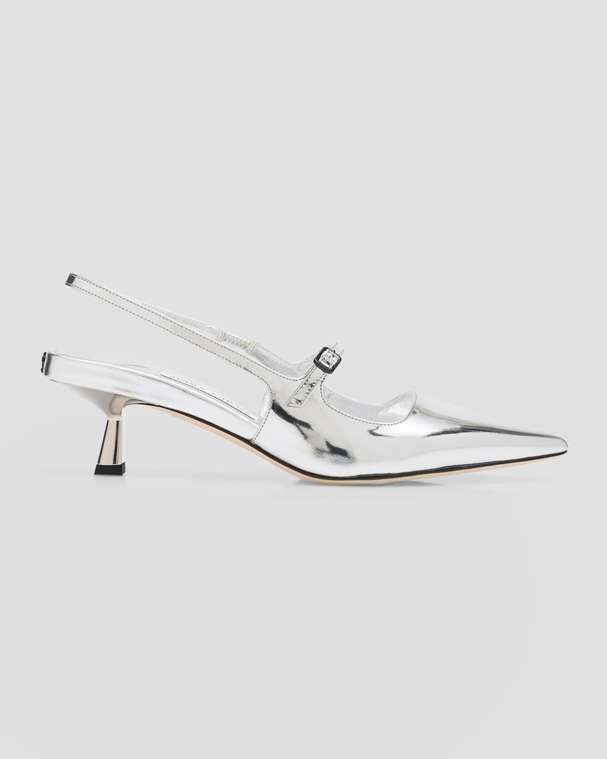 Туфли-лодочки Mary Jane металлизированного цвета с пяткой на пятке Didi Jimmy Choo, цвет Silver