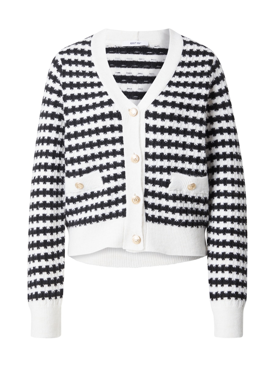 

Вязаный кардиган ABOUT YOU Cora, черный/белый