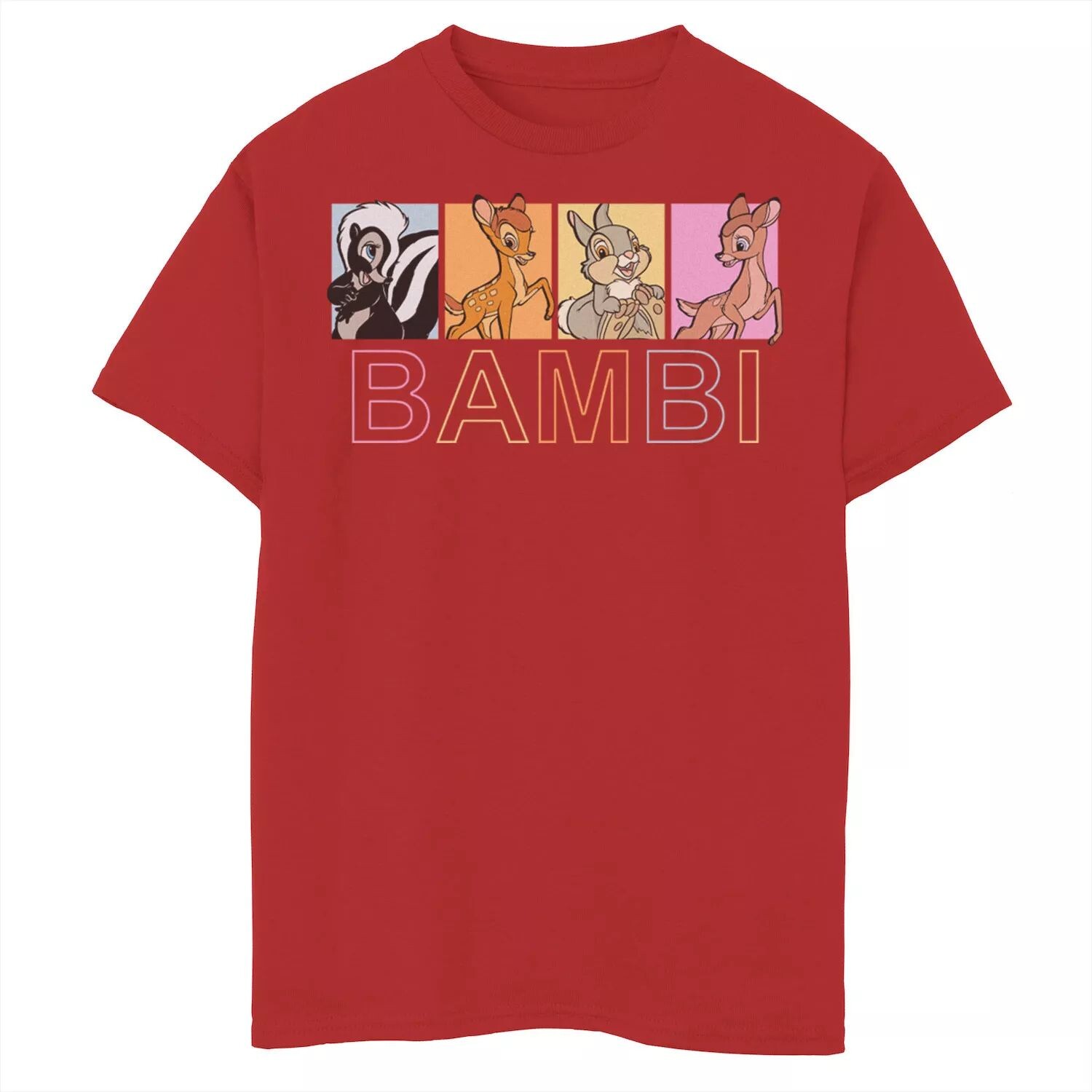 

Футболка с рисунком Disney Bambi Group Shot Box Up для мальчиков 8–20 лет Disney, красный