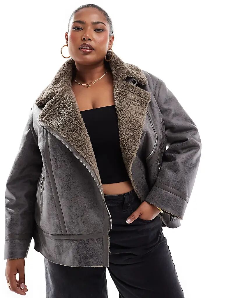 

Куртка-авиатор borg коричневого цвета ONLY, Коричневый, Куртка-авиатор borg коричневого цвета ONLY