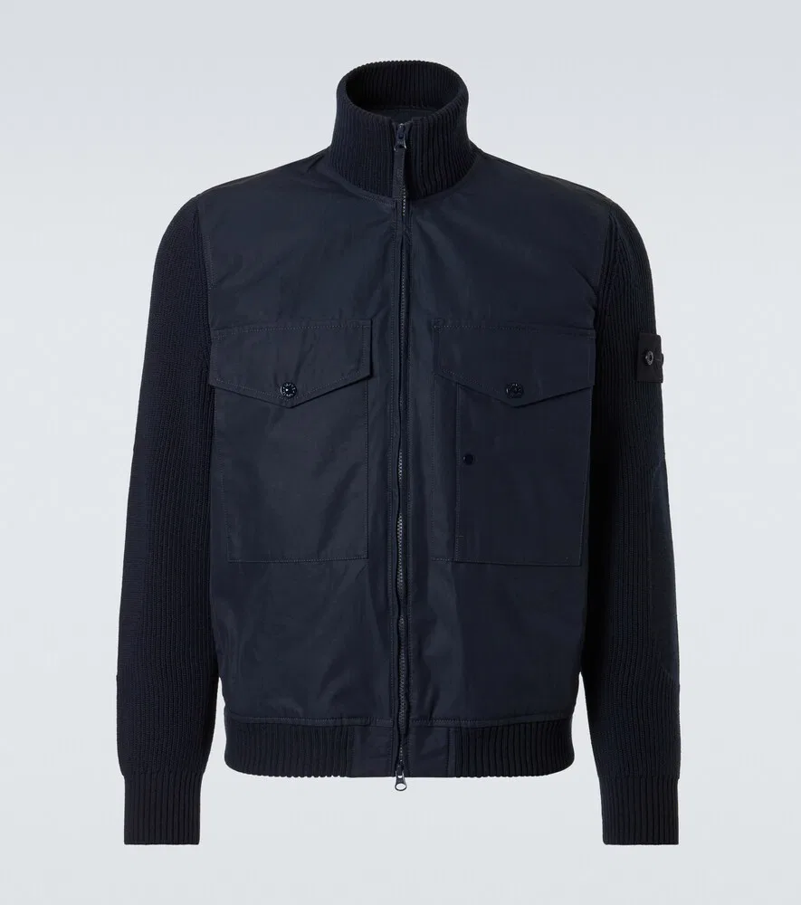 Хлопковая куртка-бомбер Compass Stone Island, синий