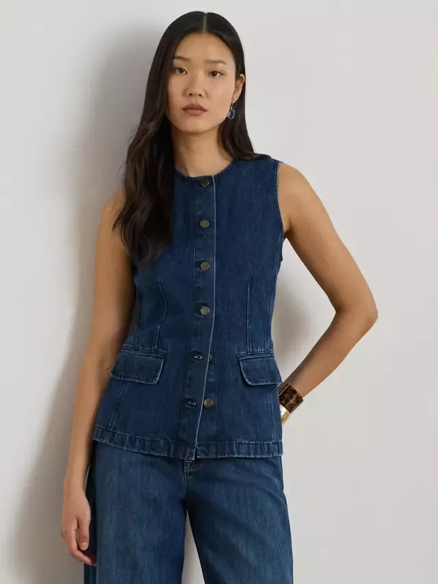 Джинсовый топ Lauren с панелями, цвет Maxen Wash Ralph Lauren