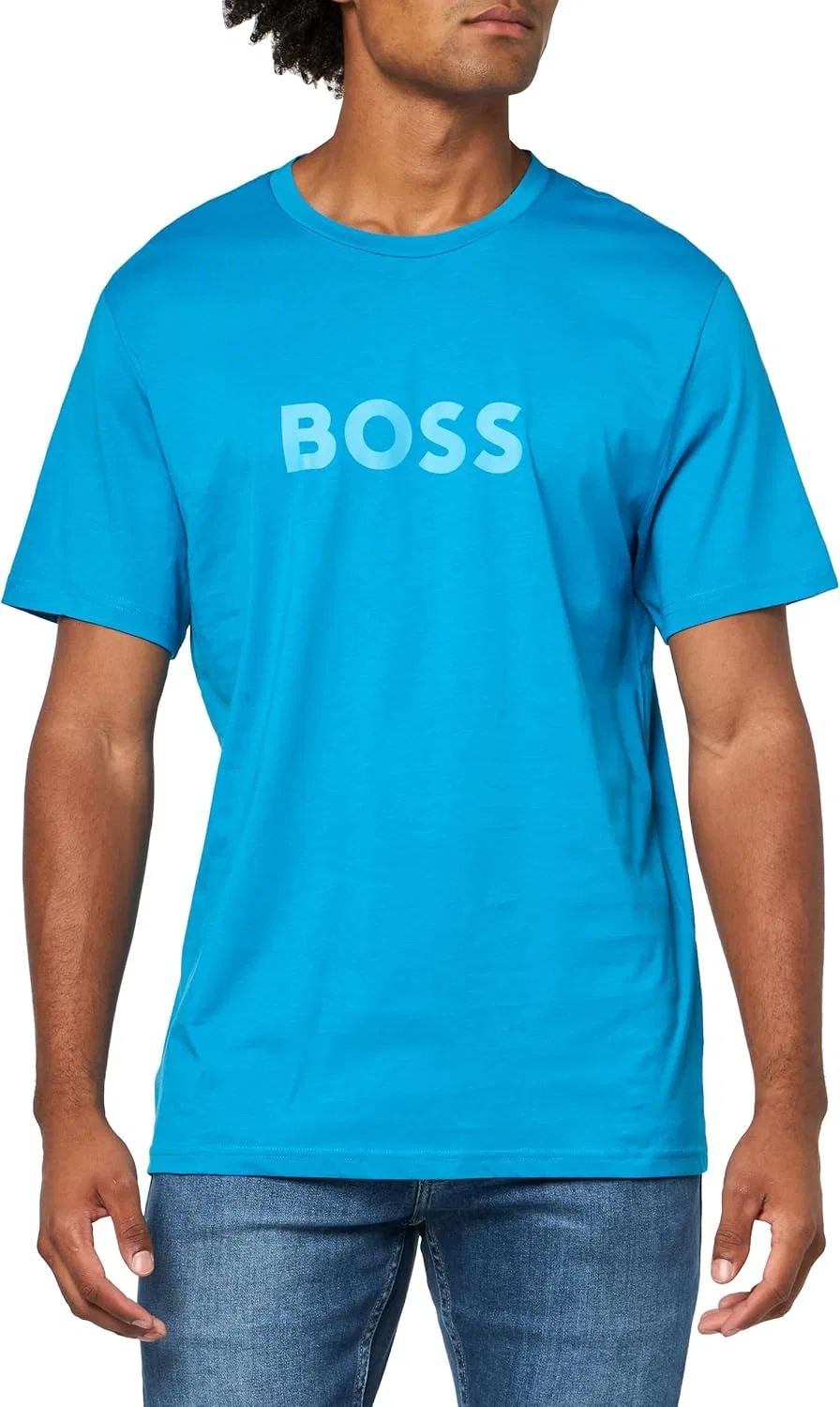 Футболка мужская BOSS Big Logo из хлопка, Opal Sky