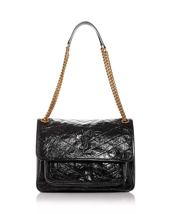 

Средняя сумка через плечо Niki из винтажной кожи Saint Laurent, черный