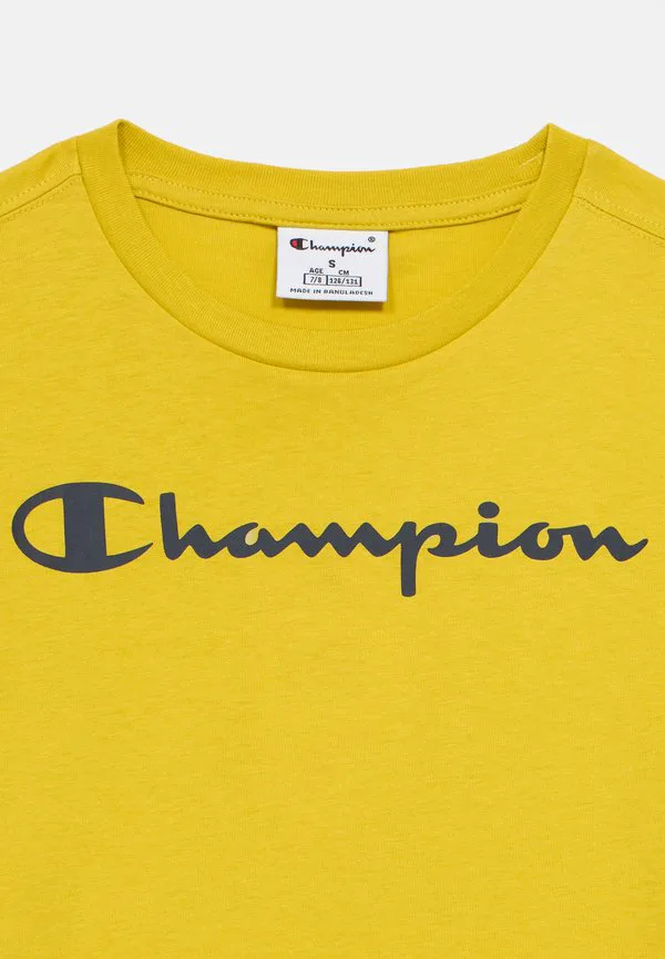 Базовая футболка с круглым вырезом и принтом Champion, Dark Yellow — фото 3